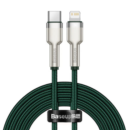 USB-C - Lightning Lade- und Datenkabel Baseus Cafule Metal Series, 20W, 2m, Grün CATLJK-B06
