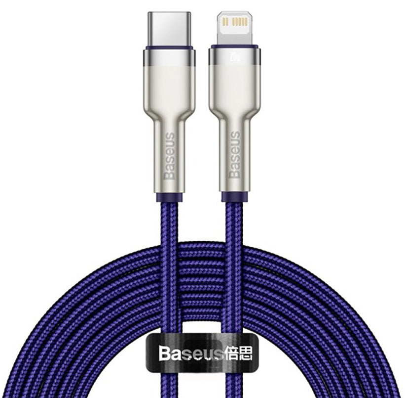 USB-C - Lightning Daten- und Ladekabel Baseus Cafule Metal Series, 20W, 2m, Lila CATLJK-B05