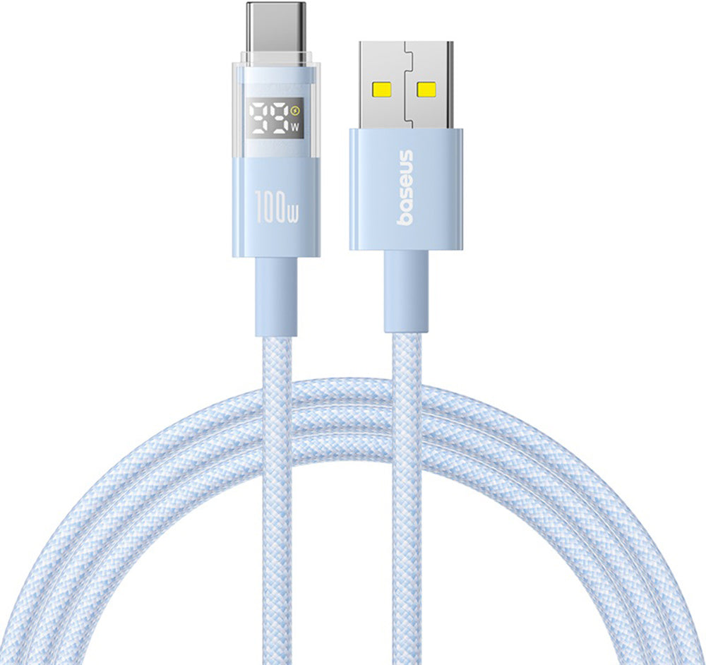 Daten- und Ladekabel USB-A - USB-C Baseus Display 2, 100W, 2m, Blau P10382701311-01