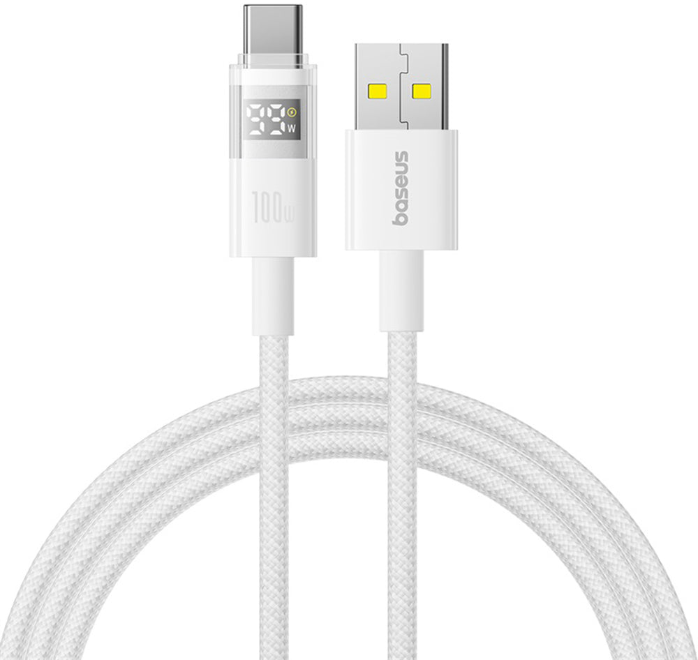 Daten- und Ladekabel USB-A - USB-C Baseus Display 2, 100W, 1m, Weiß P10382701211-00