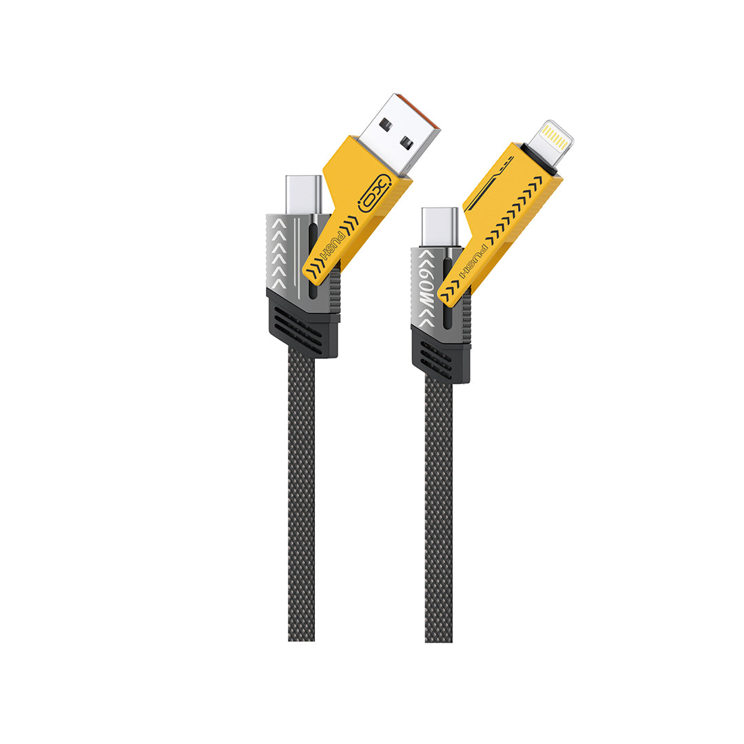 Daten- und Ladekabel USB-A / USB-C - Lightning / USB-C XO Design NB283, 60W, 1m, Grau