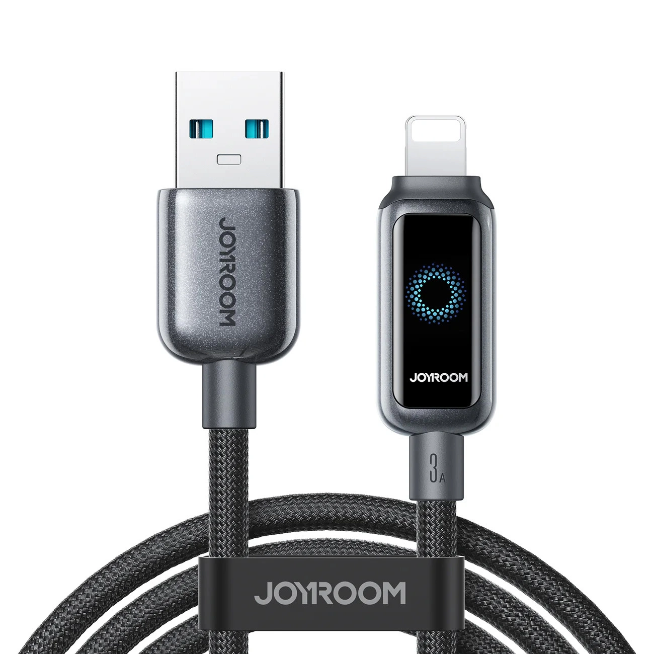 Daten- und Ladekabel USB-A - Lightning Joyroom S-A55 StarFlight Display, 18W, 1,2m, Schwarz