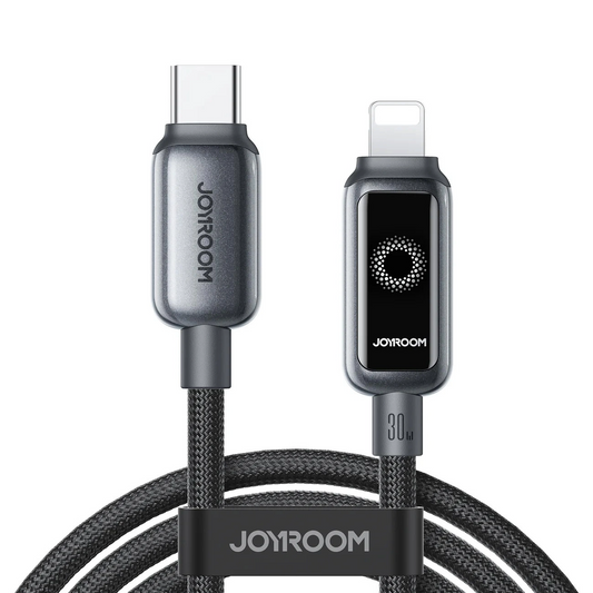 USB-C - Lightning Daten- und Ladekabel Joyroom S-A55 StarFlight Display, 30W, 1,2m, Schwarz