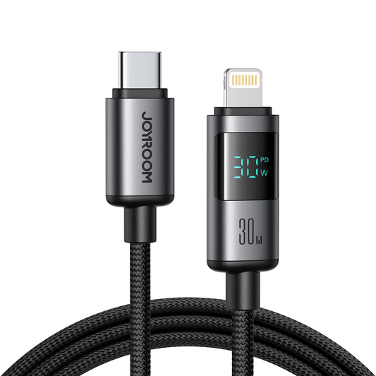 USB-C - Lightning Lade- und Datenkabel Joyroom S-A16 Pro Prism Display, 30W, 1,2m, Schwarz