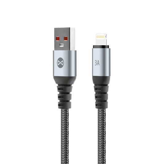 USB-A to Lightning Forever Braix Data and Charging Cable, 18W, 1m, Black
