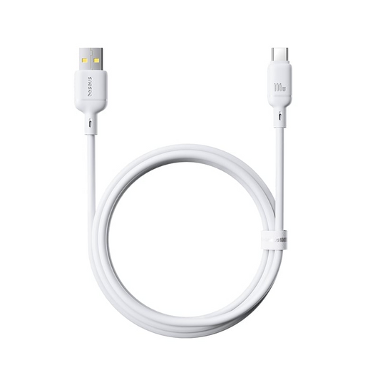 USB-A - USB-C Daten- und Ladekabel Baseus Silky, 100W, 1m, Weiß P10377703213-00