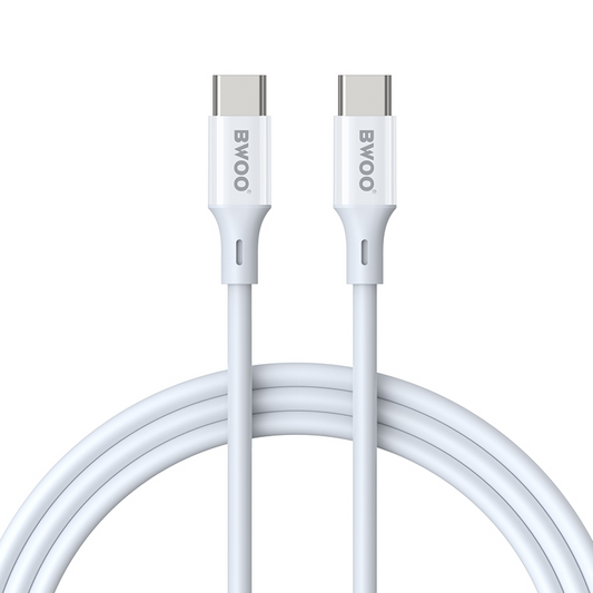 Daten- und Ladekabel USB-C - USB-C BWOO BO-X283CC-2M, 60W, 2m, Weiß