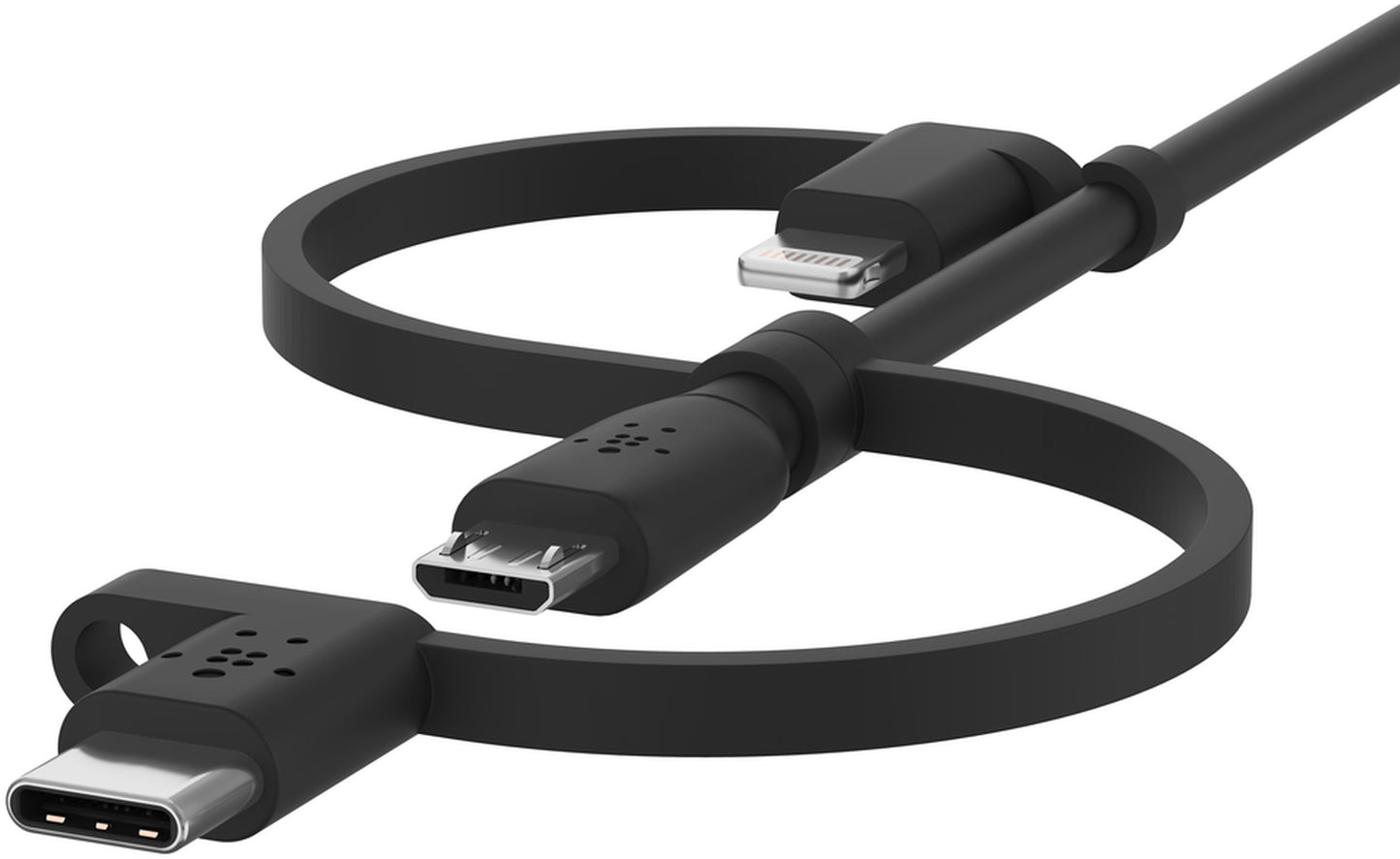 Daten- und Ladekabel USB-A - Lightning / microUSB / USB-C Belkin BoostCharge, 1m, Schwarz CAC001bt1MBK
