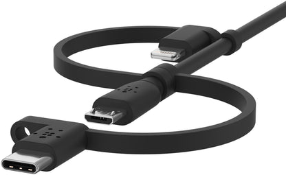 Daten- und Ladekabel USB-A - Lightning / microUSB / USB-C Belkin BoostCharge, 1m, Schwarz CAC001bt1MBK