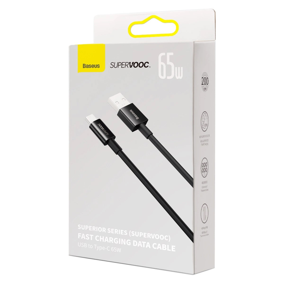 Daten- und Ladekabel USB-A - USB-C Baseus Superior Series, 65W, 2m, Schwarz CAYS001001