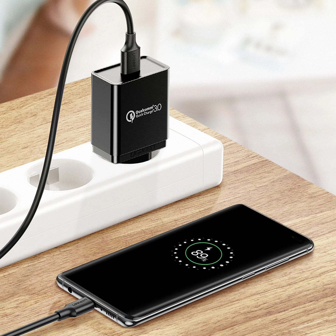 Daten- und Ladekabel USB-A - USB-C UGREEN US184, 18W, 0,5m, Schwarz