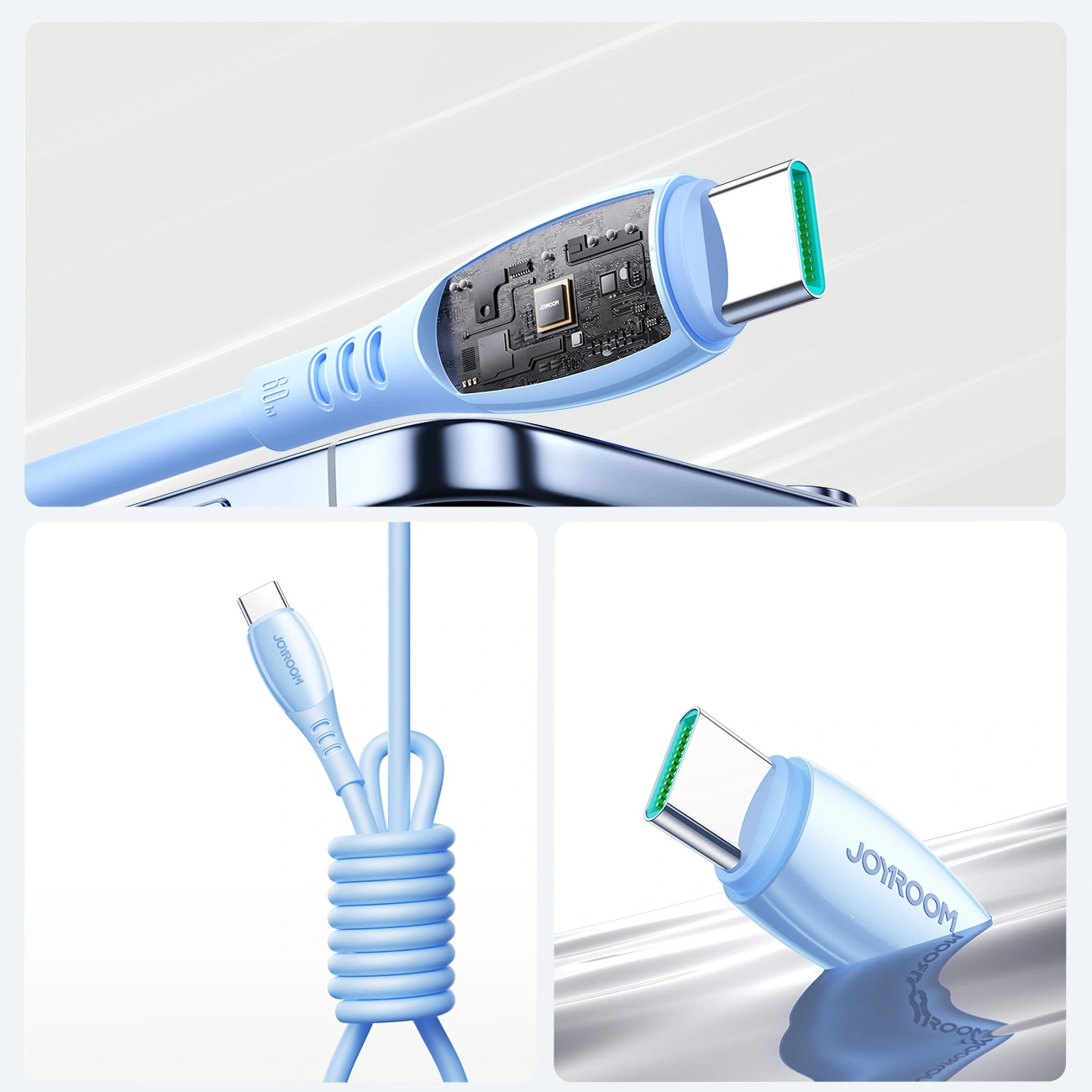 USB-C Daten- und Ladekabel - USB-C Joyroom S-A59 Vibrant, 60W, 1.2m, Blau