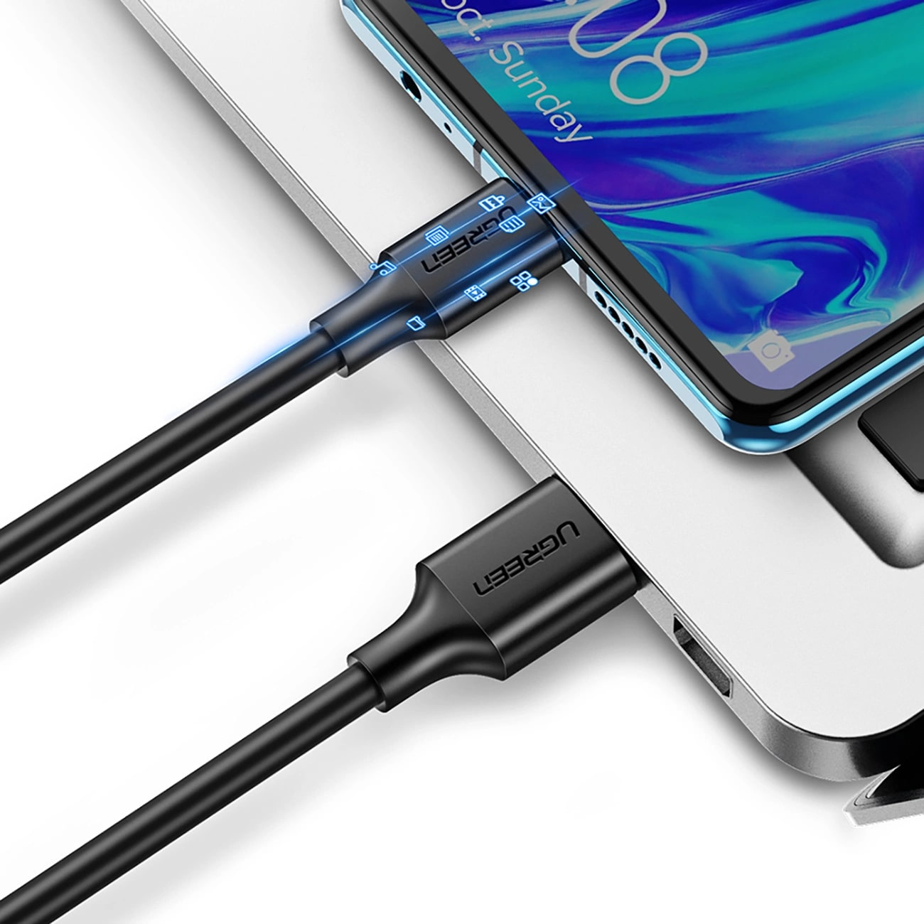 Daten- und Ladekabel USB-A - USB-C UGREEN US184, 18W, 0,5m, Schwarz