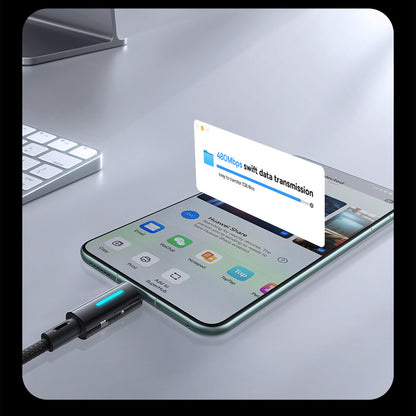 USB-A - USB-C Daten- und Ladekabel Baseus Lit Button Control, 100W, 2m, Schwarz P10379002121-01