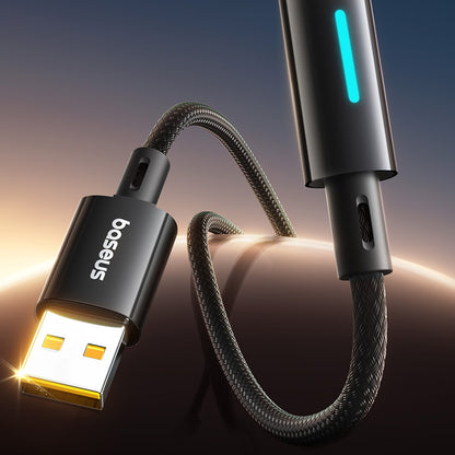 USB-A - USB-C Daten- und Ladekabel Baseus Lit Button Control, 100W, 2m, Schwarz P10379002121-01