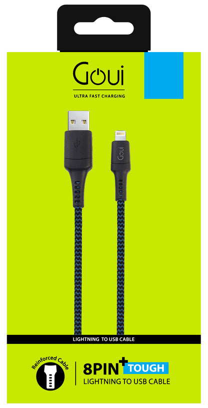 Daten- und Ladekabel USB-A – Lightning Goui Tough, 18 W, 1,5 m, Marineblau G-LC15-8PINBK