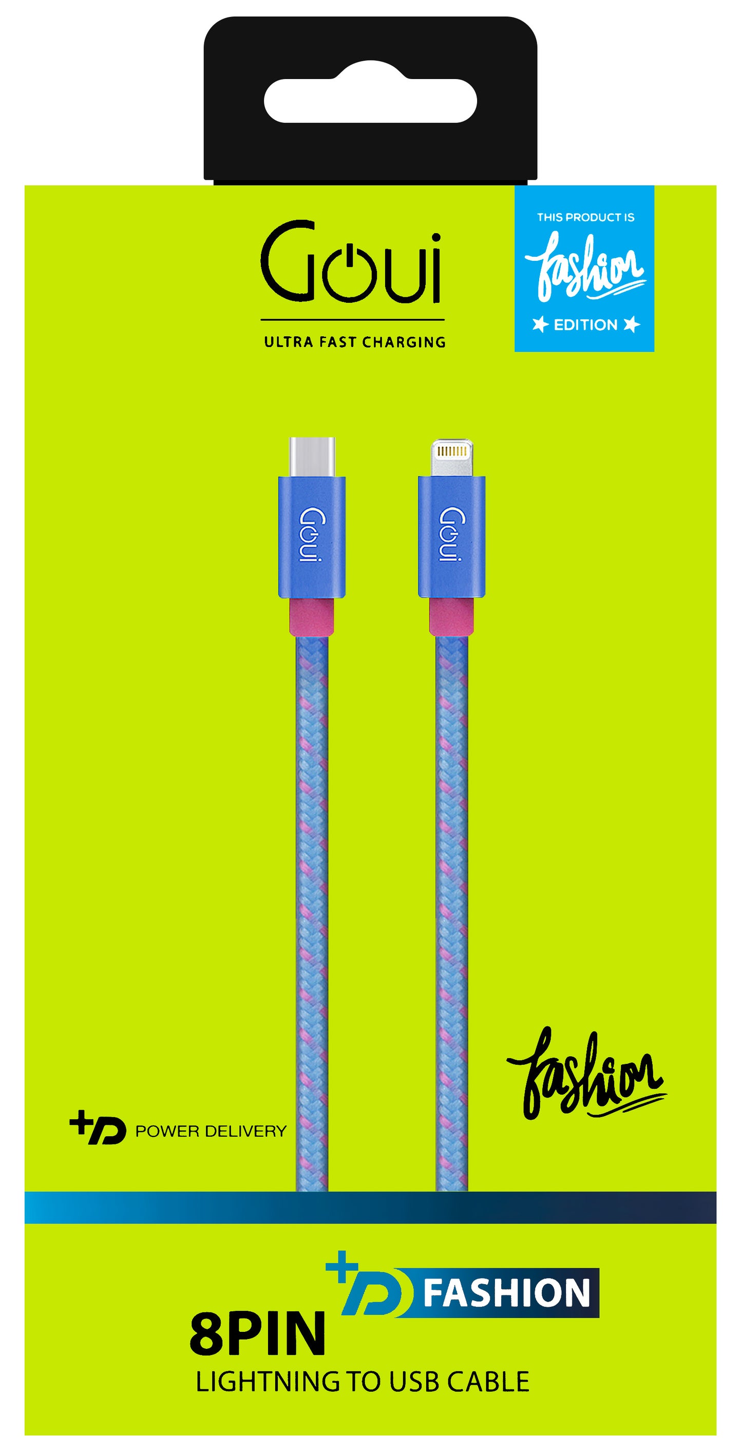 Daten- und Ladekabel USB-C – Lightning Goui Fashion, 18 W, 1 m, Blau G-FASHIONC94B