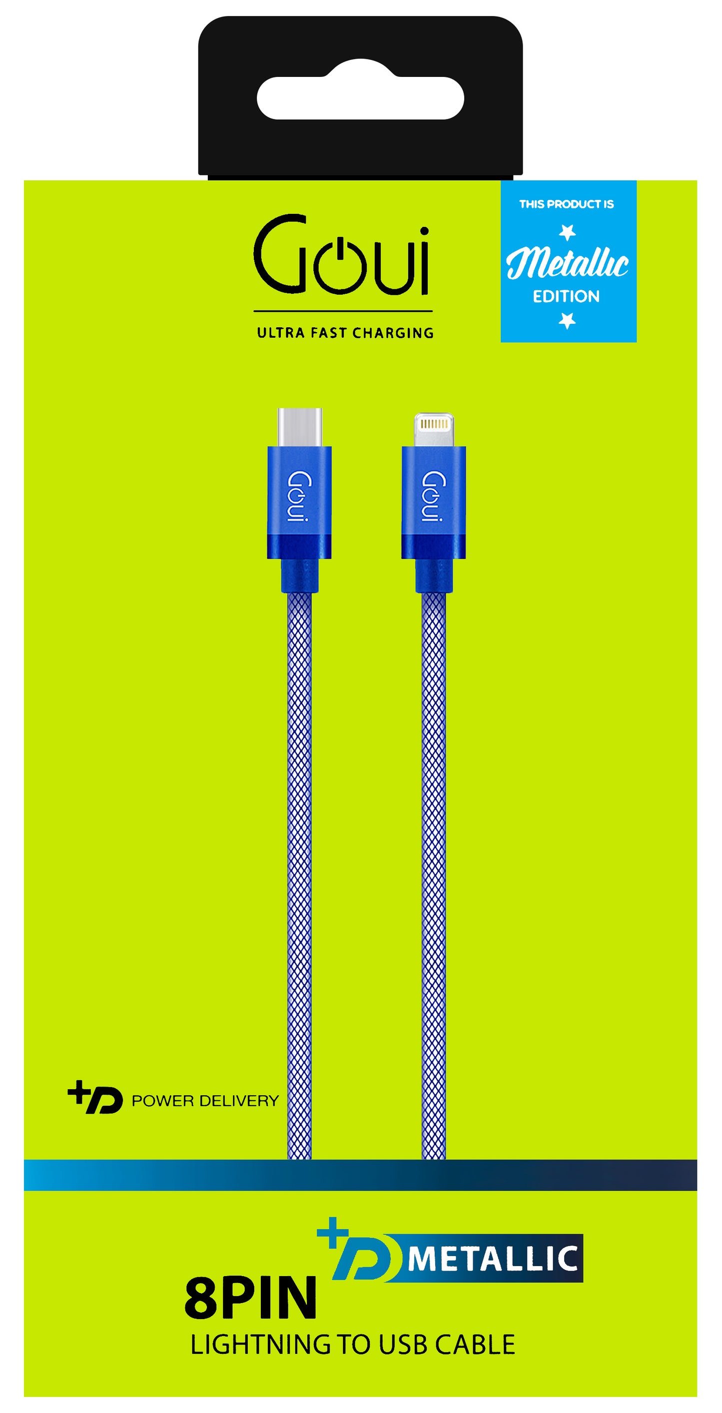 USB-C-Daten- und Ladekabel – Lightning Goui Metallic, 18 W, 1 m, Blau G-METALLICC94B