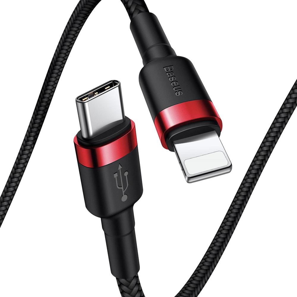 Daten- und Ladekabel USB-C – Lightning Baseus Coffee, 18 W, 1 m, Rot CATLKLF-91