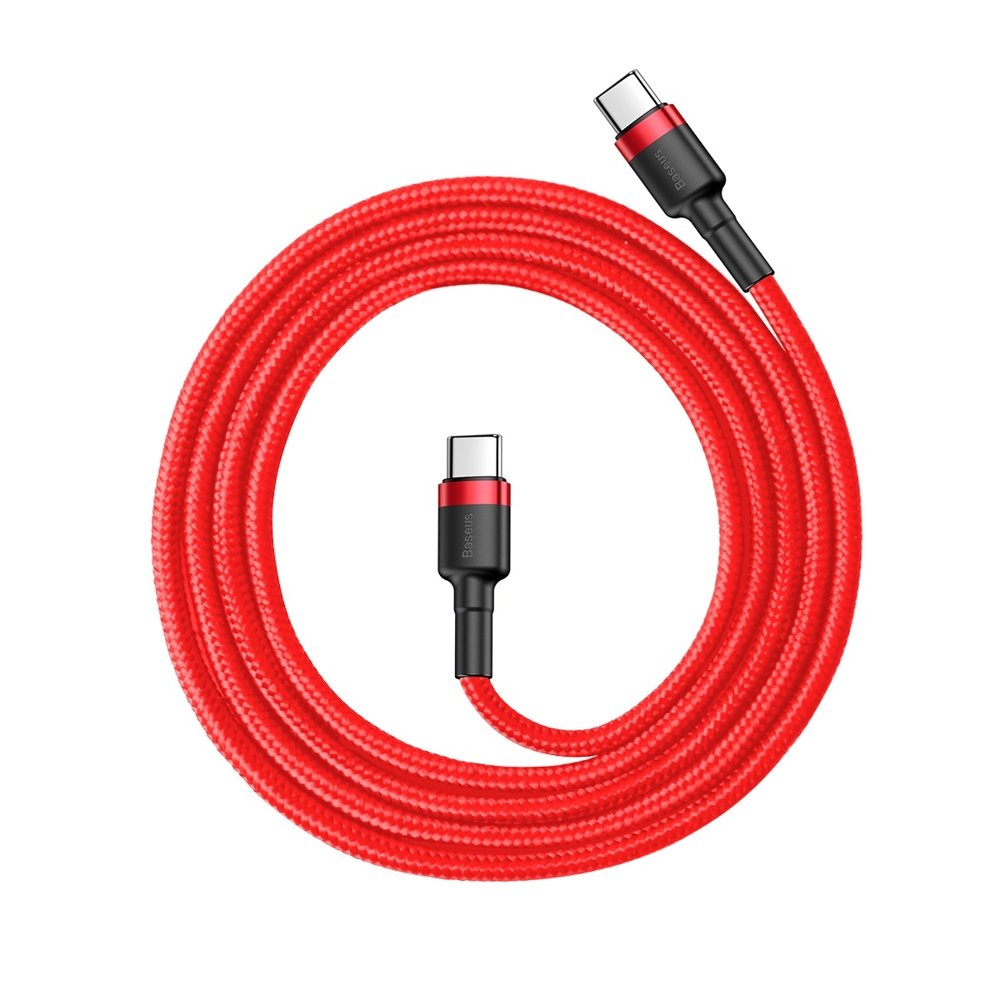 Daten- und Ladekabel USB-C – USB-C Baseus Coffee, 60 W, 1 m, Rot CATKLF-G09