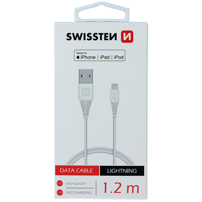 Daten- und Ladekabel USB-A – Lightning Swissten, 18 W, 1,2 m, Weiß 71526501