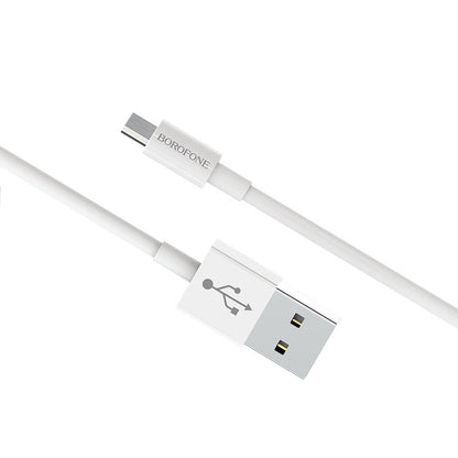 Daten- und Ladekabel USB-A – microUSB Borofone Bloom BX22, 18 W, 1 m, Weiß