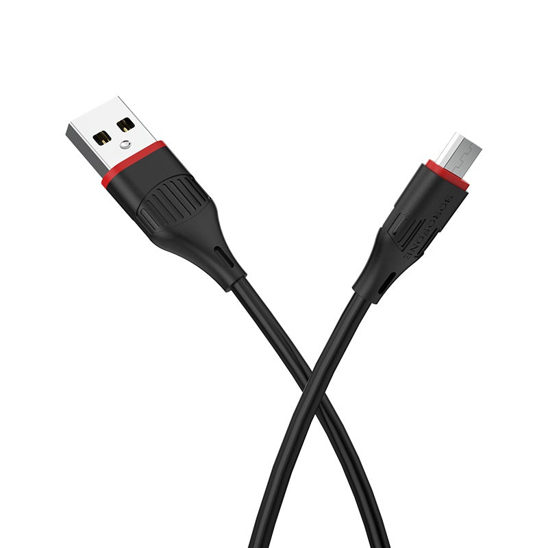 Daten- und Ladekabel USB-A – microUSB Borofone Enjoy BX17, 18 W, 1 m, Schwarz