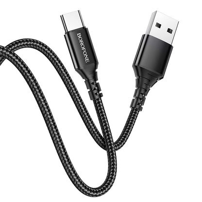 Daten- und Ladekabel USB-A - USB-C Borofone BX54 Ultrahell, 18 W, 1 m, Schwarz 