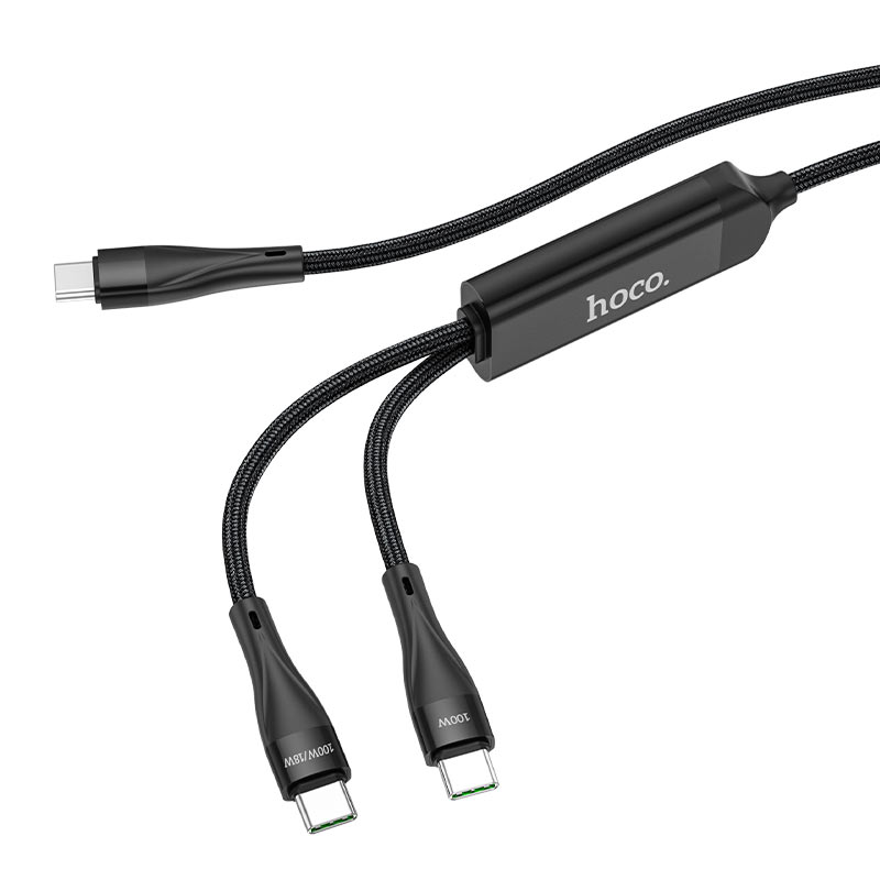 Daten- und Ladekabel USB-C - USB-C HOCO U102 Super, 100 W, 1,2 m, Schwarz