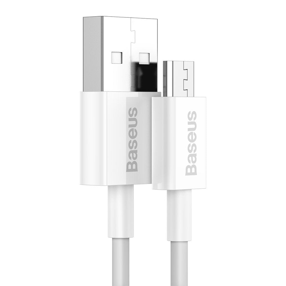 Data and Charging Cable USB-A - microUSB Baseus Superior Series, 18W, 1m, White CAMYS-02