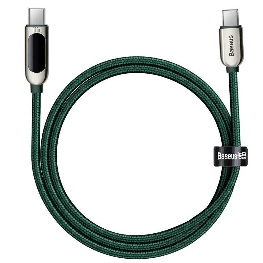 USB-C-Daten- und Ladekabel – USB-C Baseus Display-Schnellladung, 100 W, 1 m, grün CATSK-B06