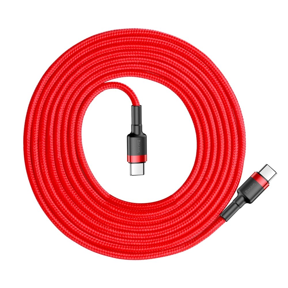 Daten- und Ladekabel USB-C – USB-C Baseus Coffee, 60 W, 2 m, Rot CATKLF-H09