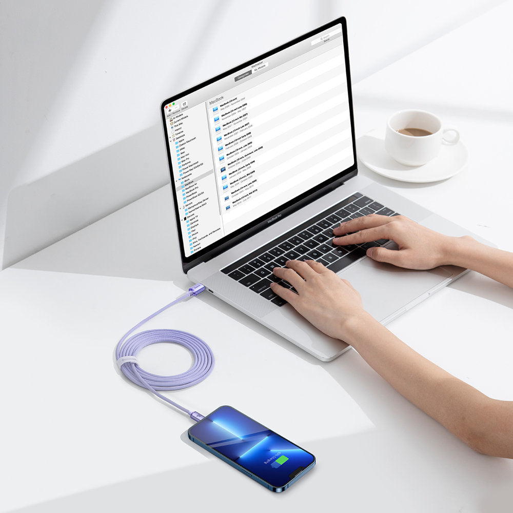 USB-C - Lightning Lade- und Datenkabel Baseus Crystal Shine Serie, 20W, 2m, Lila CAJY000305