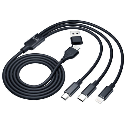 USB-A / USB-C – Lightning / microUSB / USB-C 3MK Hyper-Ladekabel, 12 W, 1,5 m, Schwarz