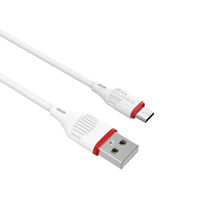 Data and Charging Cable USB-A - microUSB Borofone Enjoy BX17, 18W, 1m, White