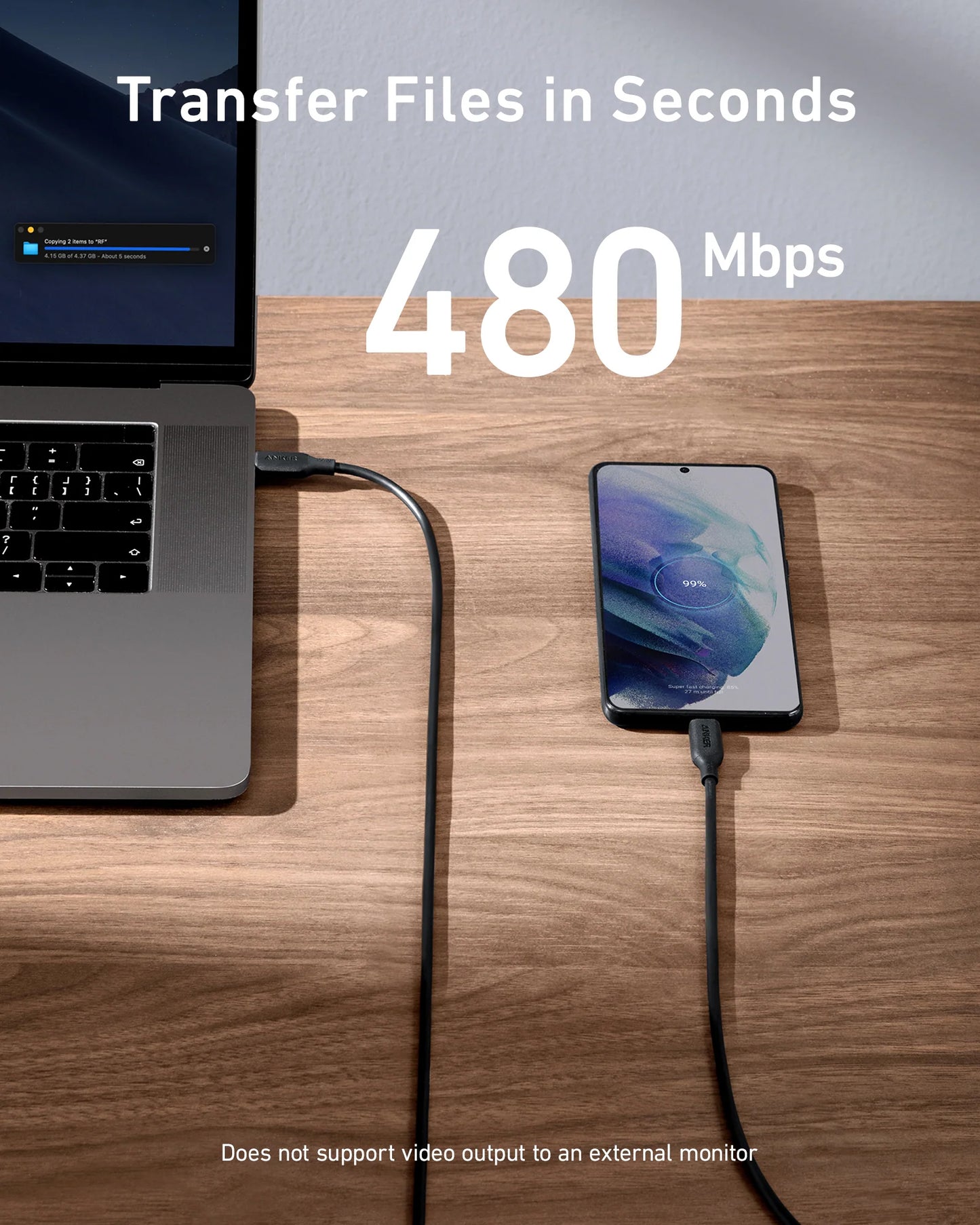 Anker 543 USB-C to USB-C Data and Charging Cable, 100W, 1.8m, Black A80E2G11