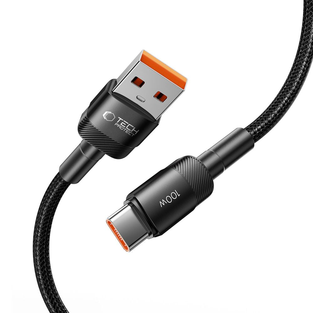 USB-A – USB-C Daten- und Ladekabel Tech-Protect Ultraboost EVO, 100 W, 0,25 m, Schwarz