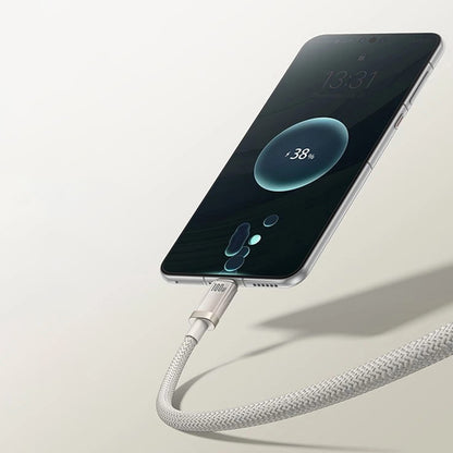 USB-A to USB-C Baseus Titanium Data and Charging Cable, 100W, 2m, Silver P10378102G21-02