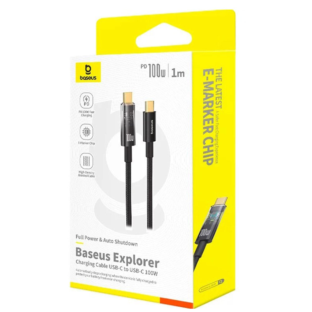 USB-C Daten- und Ladekabel - USB-C Baseus Explorer, 100W, 1m, Schwarz P10319703111-00