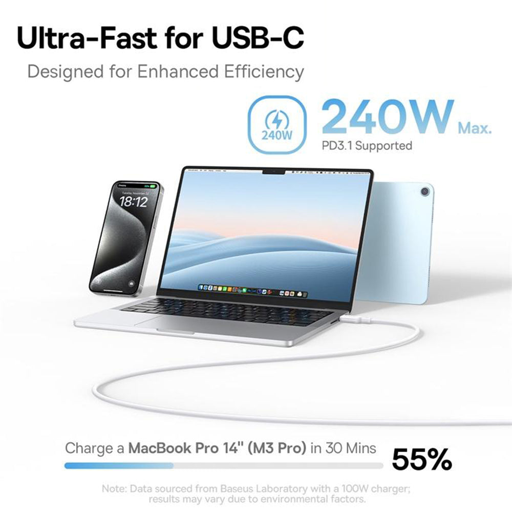 USB-C Daten- und Ladekabel - USB-C Baseus PicoGo, 240W, 1m, Blau P10376800311-00