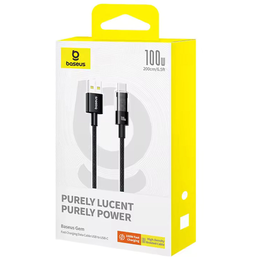 Daten- und Ladekabel USB-A - USB-C Baseus Gem, 100W, 2m, Schwarz P10373002111-01
