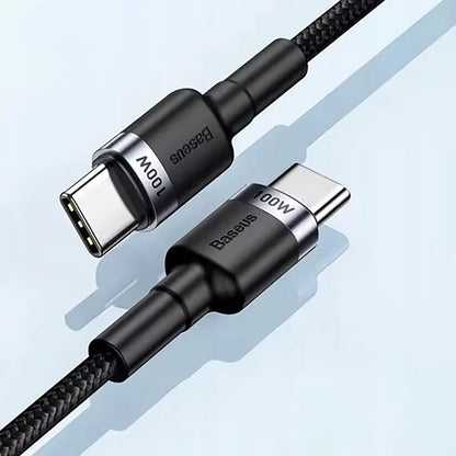 USB-C to USB-C Data and Charging Cable Baseus Cafule, 100W, 2m, Gray CATKLF-BLG1