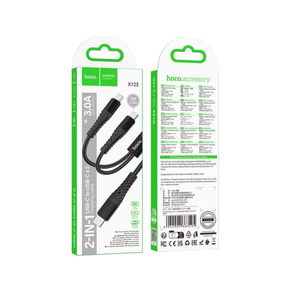 USB-C Ladekabel - 2 x USB-C HOCO X123, 10W, 1m, Schwarz