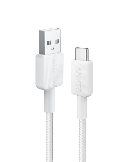 Daten- und Ladekabel USB-A - USB-C Anker 322, 18W, 1,8m, Weiß A81H6G21