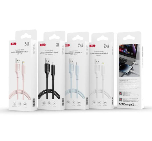 Daten- und Ladekabel USB-A - USB-C XO Design NB265, 18W, 1m, Rosa