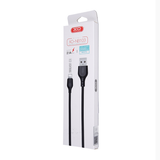 USB-A - Lightning Lade- und Datenkabel XO Design NB103, 18W, 2m, Weiß