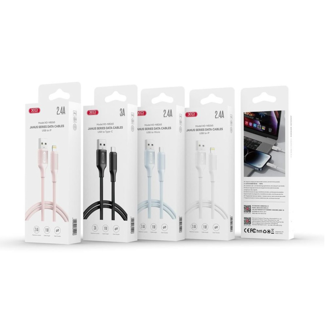 Daten- und Ladekabel USB-A - USB-C XO Design NB265, 18W, 1m, Weiß