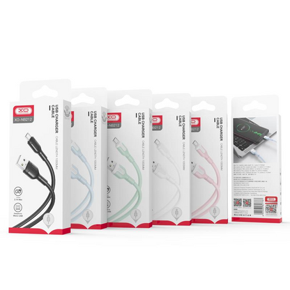 USB-A - Lightning Daten- und Ladekabel XO Design NB212, 18W, 1m, Rosa