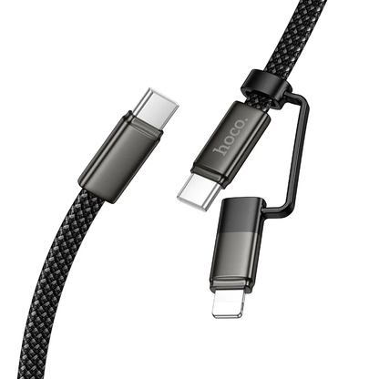 Daten- und Ladekabel USB-C - Lightning / USB-C HOCO X125, 60W, 1m, Schwarz