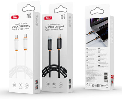 Daten- und Ladekabel USB-C - USB-C XO Design NB-Q302B, 60W, 1m, Weiß